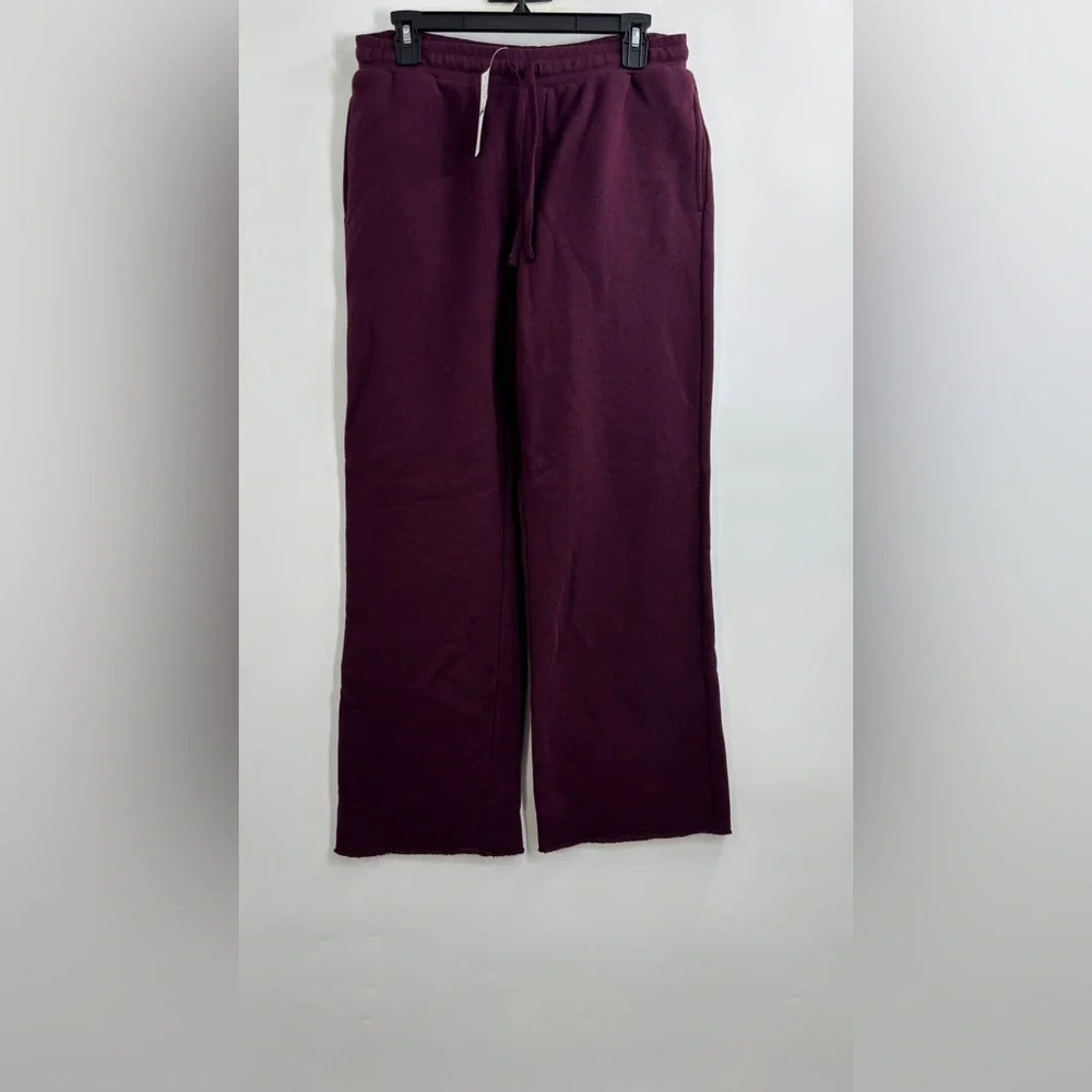 J.Crew Heritage terry wide-leg sweatpant Forest Cherry